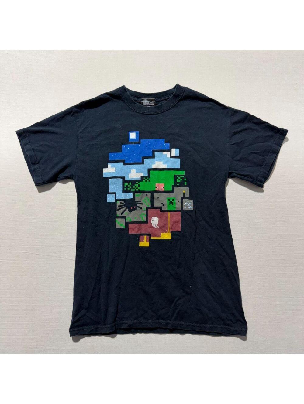 Think Geek Minecraft Pixel Art Black T-Shirt